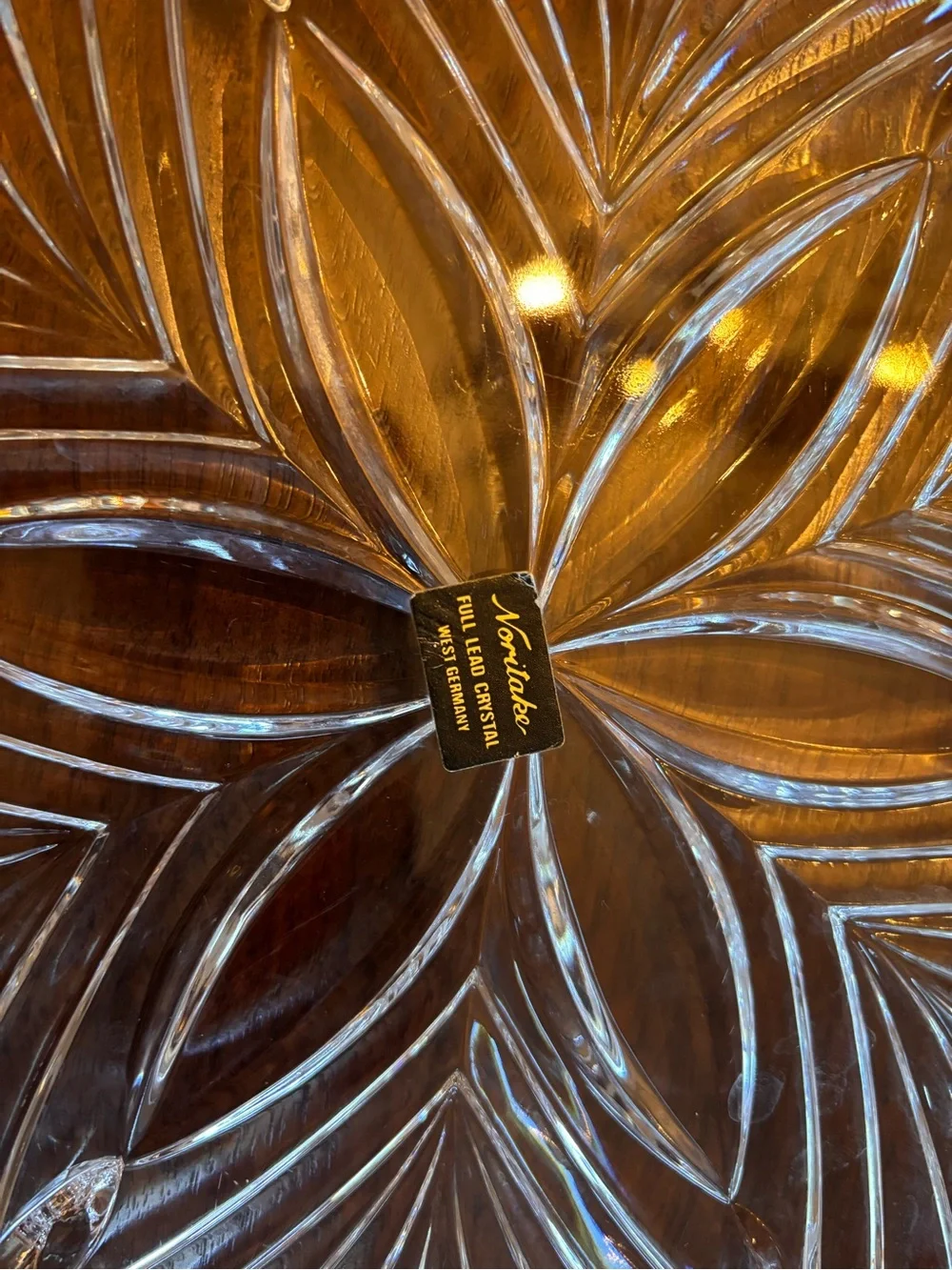 Vintage Noritake Cut Glass Floral Serving Platter